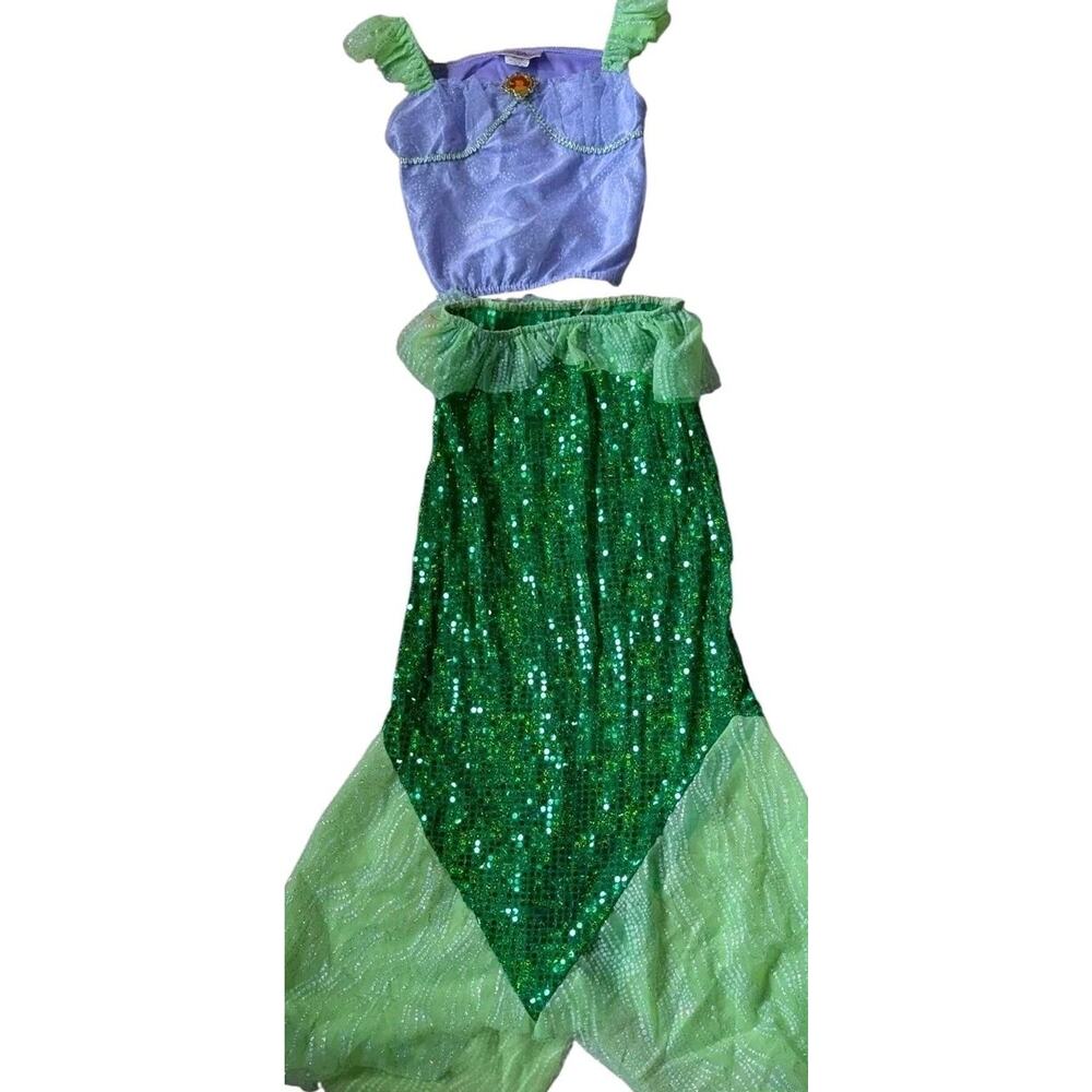 Disney Parks Ariel Little Mermaid Costume Dress Girls 10 12 2 Piece Sequin Vtg